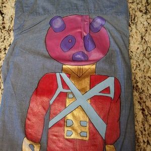 Custom hand painted streetwear casual button up